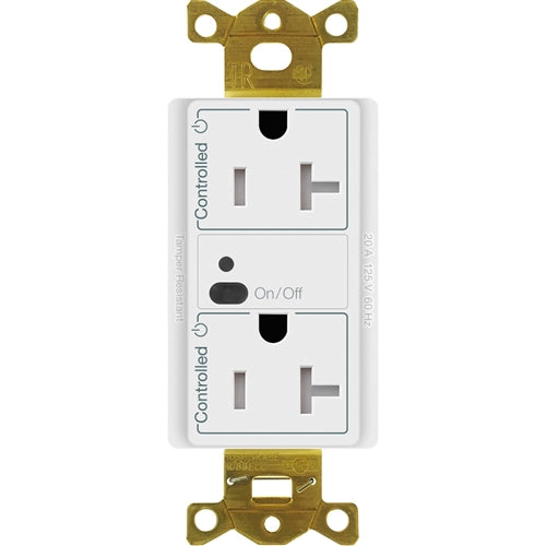 Lutron Vive CAR2S-20-DTR-WH 20A Duplex Wireless Receptacle