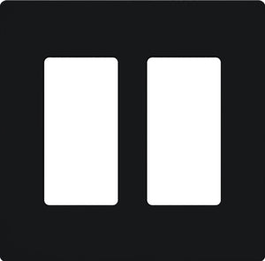 Lutron CW-2-BL Claro Screwless Wallplate 2 Gang in Black