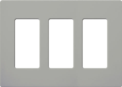 Lutron CW-3-GR Claro Screwless Wallplate 3 Gang in Gray