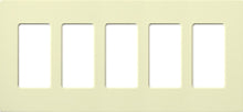 Lutron CW-5-AL Claro Screwless Wallplate 5 Gang in Almond