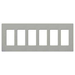 Lutron CW-6-GR Claro Screwless Wallplate 6 Gang in Gray