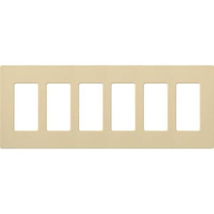 Lutron CW-6-IV Claro Screwless Wallplate 6 Gang in Ivory