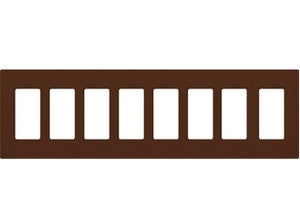 Lutron CW-8-SI (NT-R3R3R3R3R3R3R3R3-FB-SI) Nova T Screwless 8 Gang Wallplate Decora Opening, Fins Broken, in Sienna, Matte Finish