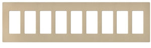 Lutron CW-9-TP (NT-R3R3R3R3R3R3R3R3R3-FB-TP) Nova T Screwless 9 Gang Wallplate Decora Opening, Fins Broken, in Taupe, Matte Finish