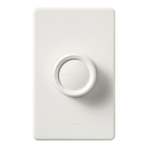Lutron D-603PGH-WH Rotary 600W Incandescent / Halogen Single Pole / 3-Way Eco-Dimmer in White