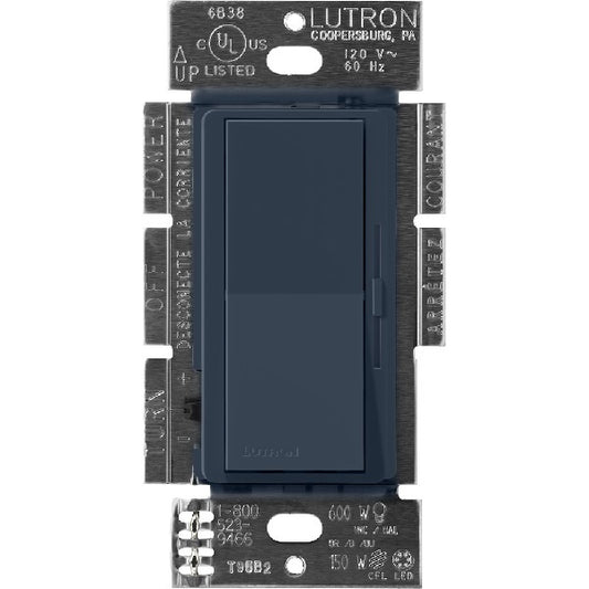 Lutron DVSCF-103P-DE Diva Satin 120V / 8A Fluorescent 3-Wire / Hi-Lume LED Single Pole / 3-Way Dimmer in Deep Sea