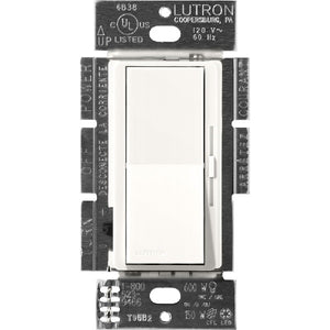 Lutron DVSCFSQ-F-BW Diva 120V / 1.5A Single Pole / 3-Way Fan Speed Control in Brilliant White