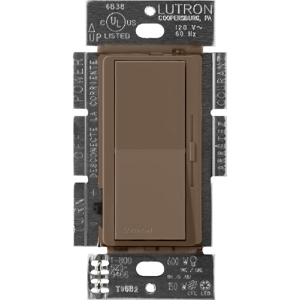 Lutron DVSCFSQ-F-EP Diva 120V / 1.5A Single Pole / 3-Way Fan Speed Control in Espresso