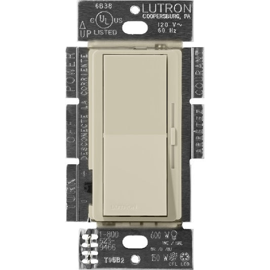 Lutron DVSCLV-600P-CY Diva Satin 600VA, 500W Magnetic Low Voltage Single Pole Dimmer in Clay
