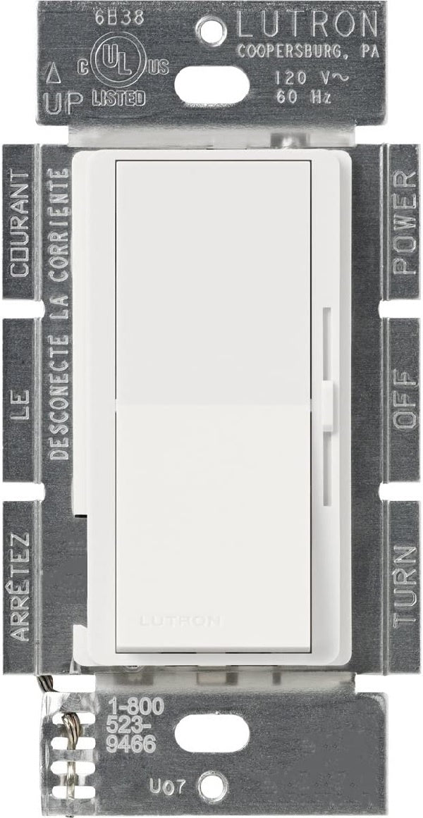 Lutron DVSCRP-253P-CS Diva 250W Dimmable LED or CFL, 500W Incandescent/Halogen, 500W ELVWith Halogen, Single Pole / 3-Way Reverse-Phase Dimmer in Cobblestone
