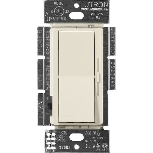 Lutron DVSCSTV-PM Diva Satin 0-10V Control Single Pole/3-Way Preset Dimmer, 50mA Sink, 8A Load in Pumice