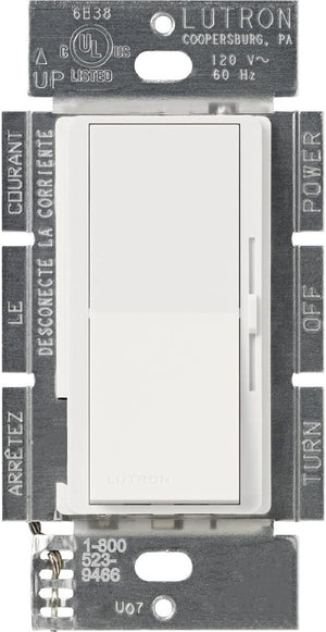 LutronDVSCTV-RW Diva Satin 120V / 16A Fluorescent / LED 0-10V Single Pole Dimmerin Architectural White
