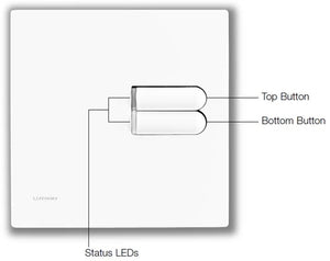 Lutron EGRX-2B-SL-WH European 2-Button Wallstation for Grafik Eye 3000 System in White