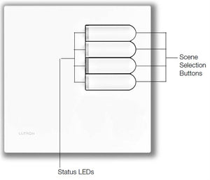 Lutron EGRX-4B-BR European 4-Button Wallstation for Grafik Eye 3000 System in Brown