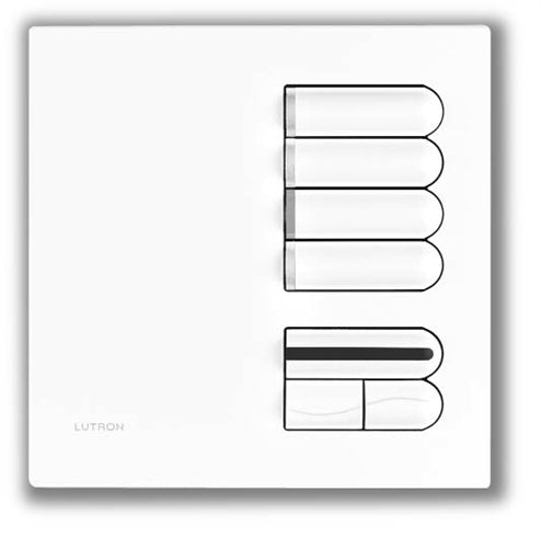 Lutron EGRX-4S-IR-BE European 4-Scene Wallstation with Off, Raise/Lower and IR Receiver for Grafik Eye 3000 System in Beige