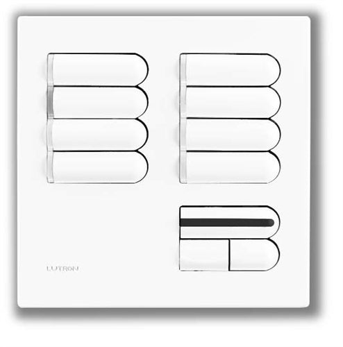 Lutron EGRX-8S-IR-WH European 8-Scene Wallstation with Off, Raise/Lower and IR Receiver for Grafik Eye 3000 System in White