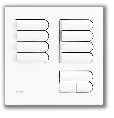 Lutron EGRX-8S-SB European 8-Scene Wallstation with Off and Raise/Lower for Grafik Eye 3000 System in Satin Brass