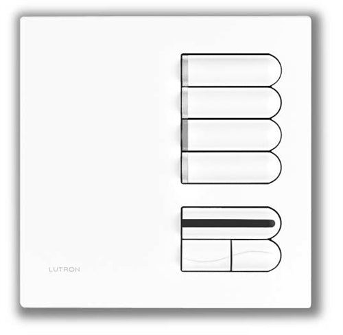 Lutron EGRX-PRO-BE European 4-Scene Wallstation with Off, Raise/Lower and IR Receiver Programming for Grafik Eye 3000 System in Beige