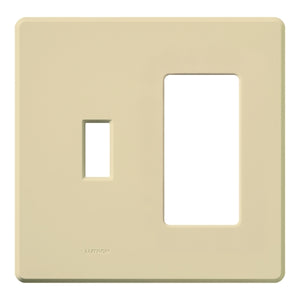 Lutron FG-2-TD-IV Fassada, 2-Gang Wallplate, Combination Opening, Gloss Finish in Ivory