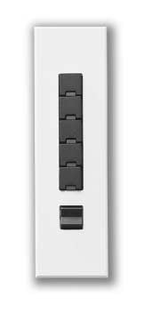Lutron GRX-4SLB-DW-GR Grafik Eye Architrave 4-Scene Large Button Wallstation with Off and Raise/Lower in Gray
