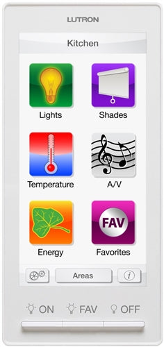 Lutron HQ-J-DK420-WH HomeWorks QS Dynamic RF and Wired Keypad, in White