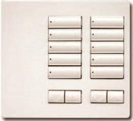 Lutron HQR-T10CRL-SW HomeWorks QS RF seeTouch 10-Button with Column Raise/Lower Tabletop Keypad, Snow