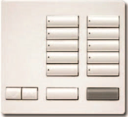 Lutron HQR-T10RL-MN HomeWorks QS RF seeTouch 10-Button with Master On/Off and Raise/Lower Tabletop Keypad, Midnight