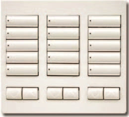 Lutron HQR-T15CRL-SW HomeWorks QS RF seeTouch 15-Button with Column Raise/Lower Tabletop Keypad, Snow
