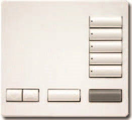 Lutron HQR-T5RL-SW HomeWorks QS RF seeTouch 5-Button with Master On/Off and Raise/Lower Tabletop Keypad, Snow