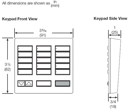 Lutron HQR-T5RL-SW HomeWorks QS RF seeTouch 5-Button with Master On/Off and Raise/Lower Tabletop Keypad, Snow