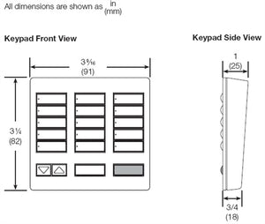 Lutron HQR-T5RL-SW HomeWorks QS RF seeTouch 5-Button with Master On/Off and Raise/Lower Tabletop Keypad, Snow
