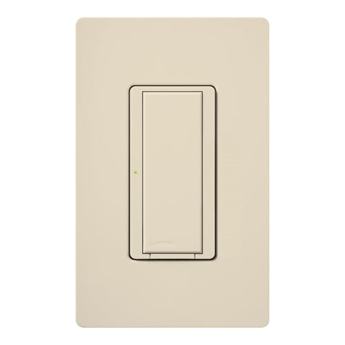 Lutron HQRA-8ANS-LA HomeWorks QS RF Maestro 8A Lighting or 5.8A Motor Neutral Wire Single/Multi-Location Electronic Switch, Matte Finish, Light Almond