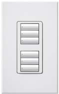 Lutron HQRA-W3BD-IV HomeWorks QS RF seeTouch Architectural Dual Group Keypad, Matte Finish, in Ivory