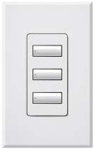 Lutron HQRA-W3BS-AL HomeWorks QS RF seeTouch Architectural 3-Button Keypad, Matte Finish, in Almond
