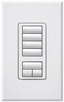 Lutron HQRA-W4S-BE HomeWorks QS RF seeTouch Architectural 4-Scene with Raise/Lower Keypad, Matte Finish, in Beige