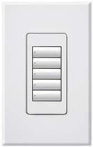 Lutron HQRA-W5B-IV HomeWorks QS RF seeTouch Architectural 5-Button Keypad, Matte Finish, in Taupe