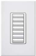 Lutron HQRA-W7B-LA HomeWorks QS RF seeTouch Architectural 7-Button Keypad, Matte Finish, in Light Almond