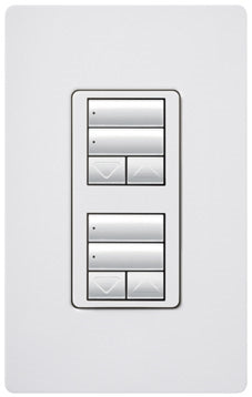 Lutron HQRD-W2RLD-LS HomeWorks QS RF seeTouch Designer Dual Group with Dual Raise/Lower Keypad, in Limestone