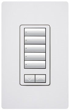 Lutron HQRD-W5BRL-ST HomeWorks QS RF seeTouch Designer 5-Button with Raise/Lower Keypad, in Stone