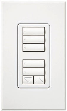 Lutron HQWA-W1RLDI-BL HomeWorks QS Wired seeTouch Architectural Dual Group with Raise/Lower Keypad, Insert Style, Matte Finish, in Black