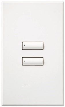 Lutron HQWA-W2BSN-TP HomeWorks QS Wired seeTouch Architectural 2-Button Keypad, Non Insert Style, Matte Finish, in Taupe