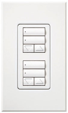 Lutron HQWA-W2RLDI-WH HomeWorks QS Wired seeTouch Architectural Dual Group with Dual Raise/Lower Keypad, Insert Style, Matte Finish, in White