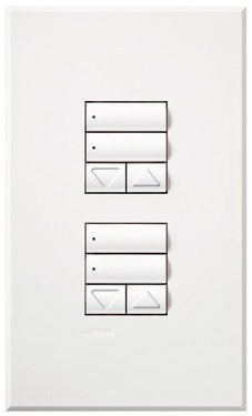 Lutron HQWA-W2RLDN-GR HomeWorks QS Wired seeTouch Architectural Dual Group with Dual Raise/Lower Keypad, Non Insert Style, Matte Finish, in Gray