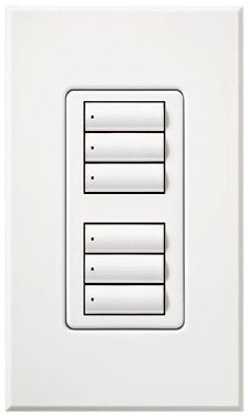 Lutron HQWA-W3BDI-AL HomeWorks QS Wired seeTouch Architectural Dual Group Keypad, Insert Style, Matte Finish, in Almond
