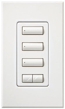 Lutron HQWA-W3BSRLI-TP HomeWorks QS Wired seeTouch Architectural 3-Button with Raise/Lower Keypad, Insert Style, Matte Finish, in Taupe