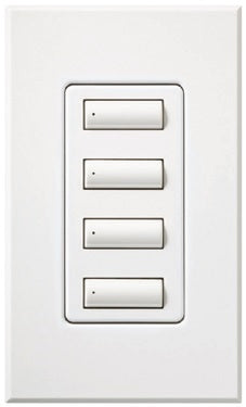 Lutron HQWA-W4BSI-GR HomeWorks QS Wired seeTouch Architectural 4-Button Keypad, Insert Style, Matte Finish, in Gray