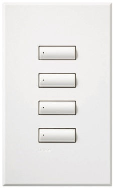 Lutron HQWA-W4BSN-SI HomeWorks QS Wired seeTouch Architectural 4-Button Keypad, Non Insert Style, Matte Finish, in Sienna