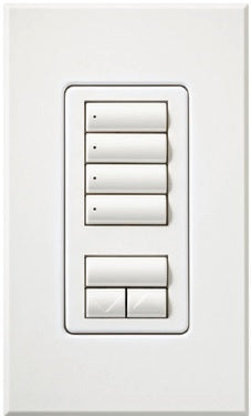 Lutron HQWA-W4SI-SI HomeWorks QS Wired seeTouch Architectural 4-Scene with Raise/Lower Keypad, Insert Style, Matte Finish, in Sienna