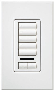 Lutron HQWA-W5BIRI-TP HomeWorks QS Wired seeTouch Architectural 5-Button with Raise/Lower Keypad and Infrared Receiver, Insert Style, Matte Finish, in Taupe