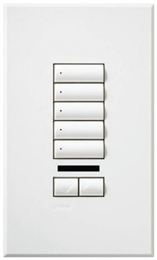 Lutron HQWA-W5BIRN-SI HomeWorks QS Wired seeTouch Architectural 5-Button with Raise/Lower Keypad and Infrared Receiver, Non Insert Style, Matte Finish, in Sienna